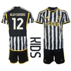 Maillot de foot Juventus Alex Sandro #12 Domicile enfant 2023-24 Manches Courte (+ pantalon court)